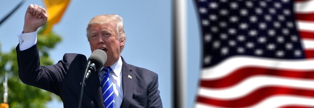trump, president, usa, america, flag, banner, british flag, union jack, donald trump, republican, politics, presidency, speech, politician